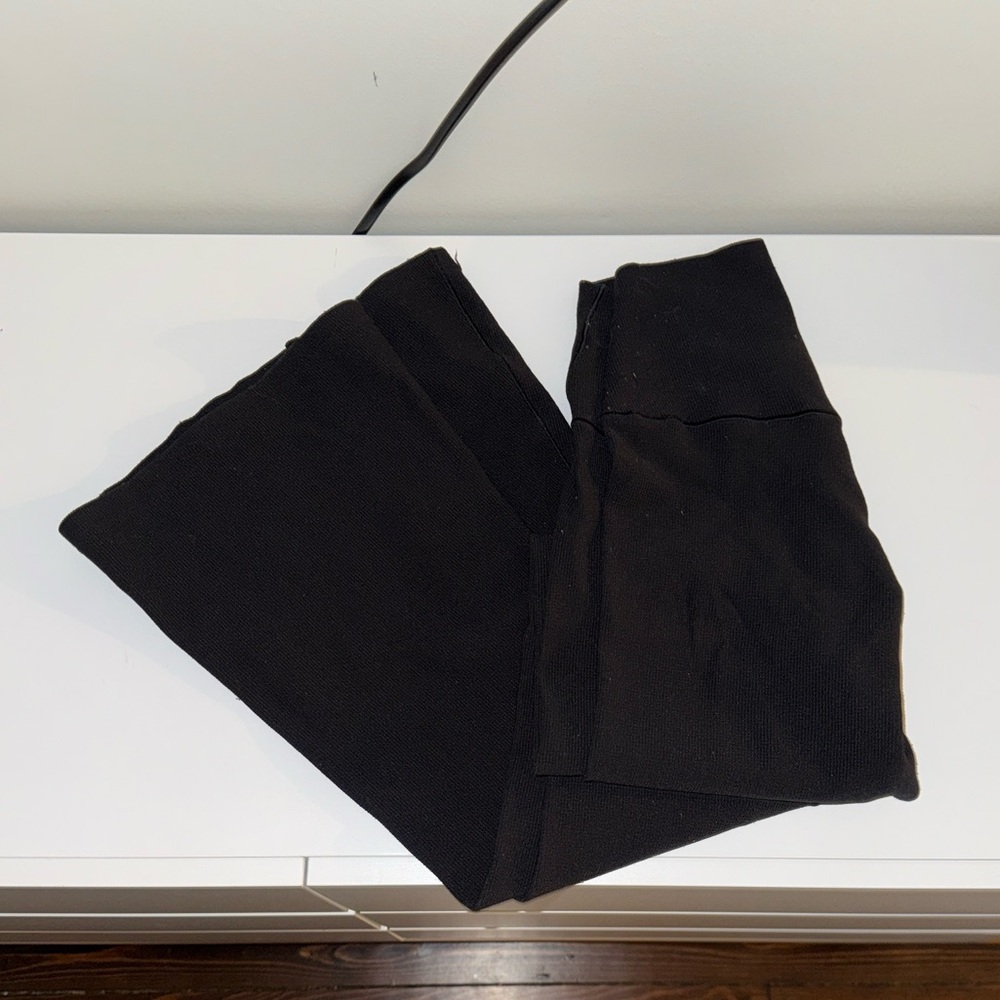 Aerie waffle knit black wide leg leggings